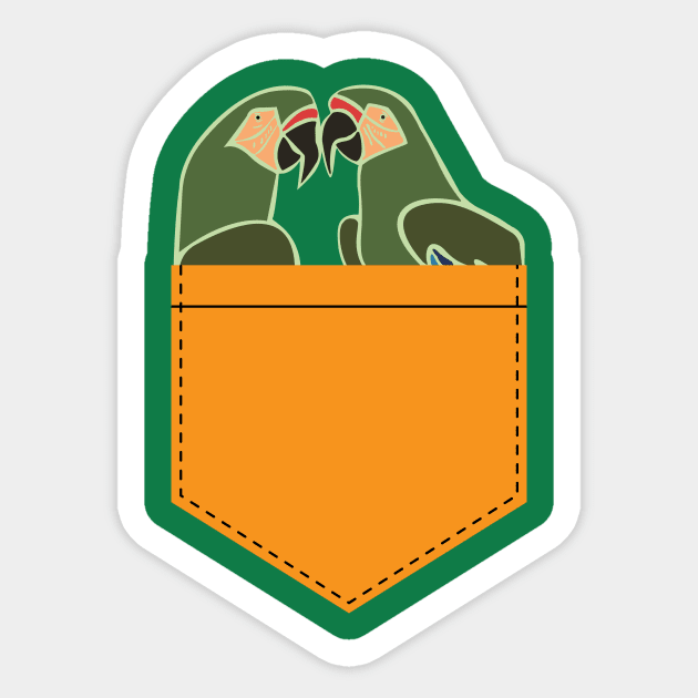 Macaw Parrot Pocket Orange Sticker by fritzco